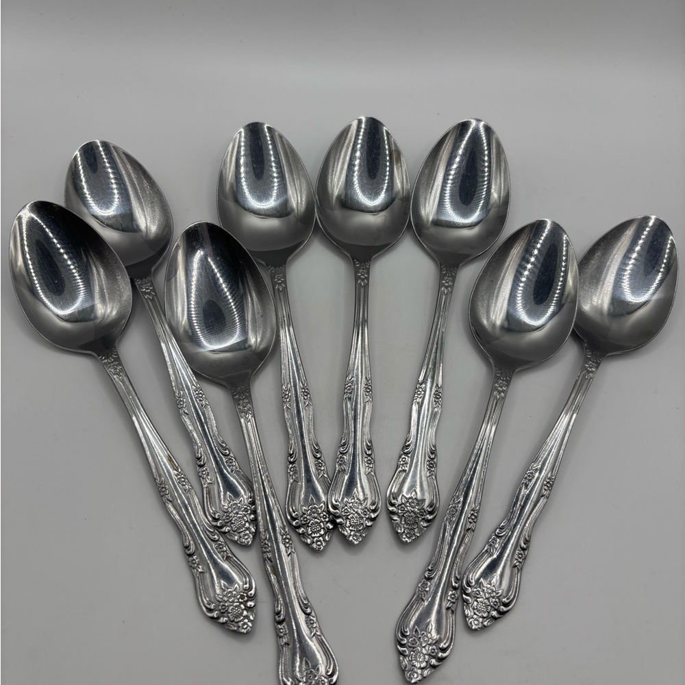 Rogers Co. DREAM ROSE Stainless  Tablespoons Set Of 8 NICE